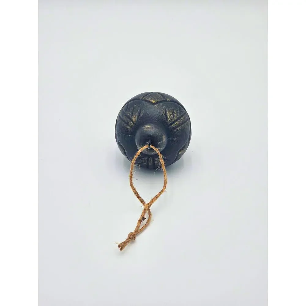 Upcycled Carved Ornament – Vintage‑Style Holiday Decor, Black & Gold Christmas